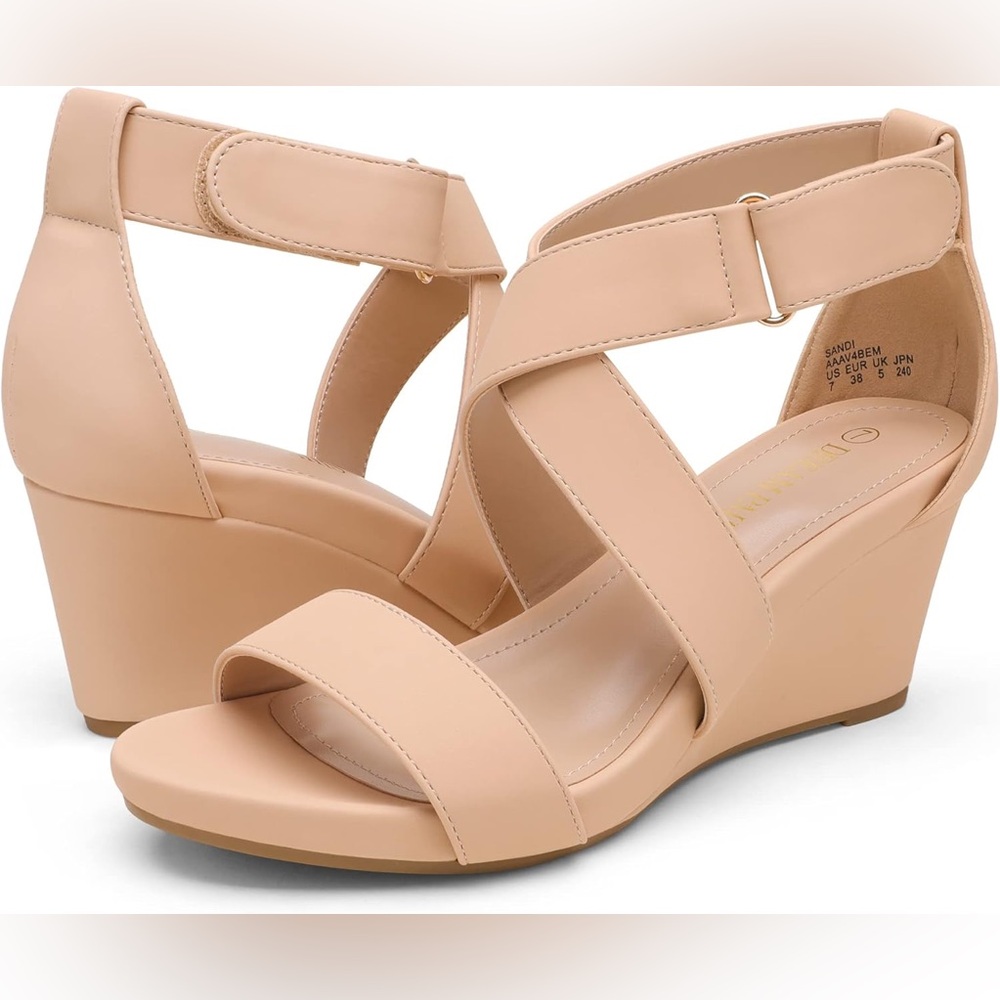 Dream Pairs Nude Wedge Sandals